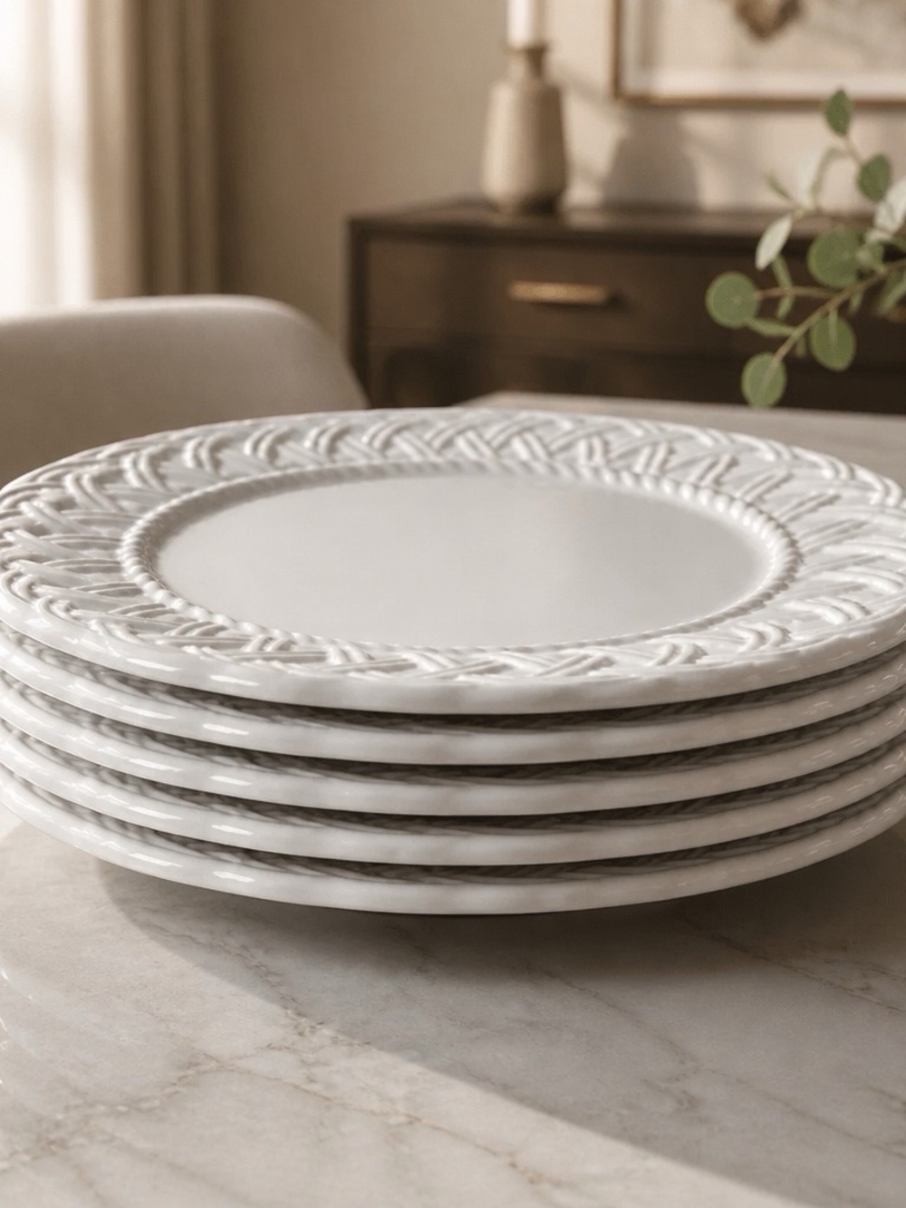 Tiffany & Co. White Porcelain Dessert Plates - Set of 6